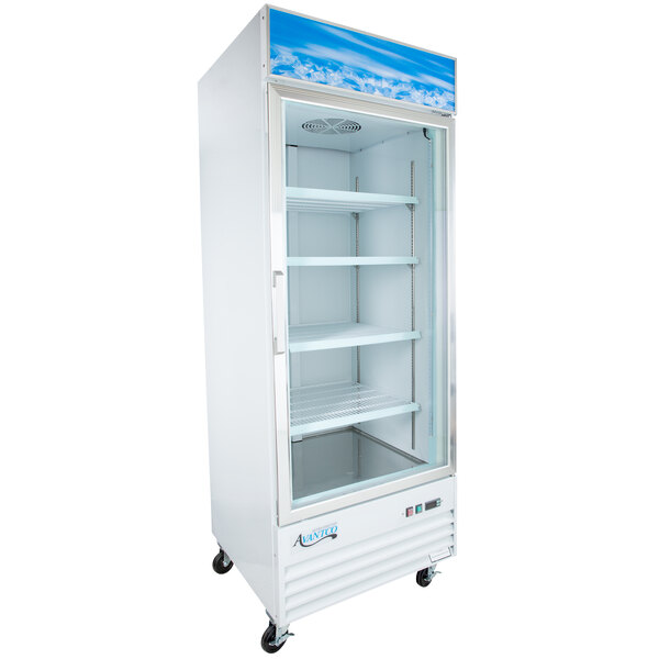 Avantco GDC-24F-HC 31" White Swing Glass Door Merchandiser Freezer with LED Lighting