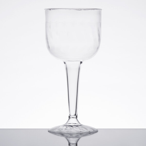 Fineline Flairware 2209 8 oz. Clear 1 Piece Plastic Wine Goblet 96/Case