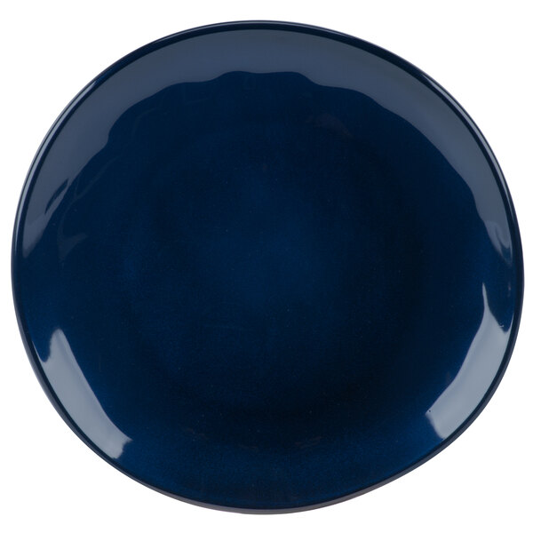 GET Cosmo 9" Blue Melamine Irregular Round Coupe Plate 12/Case