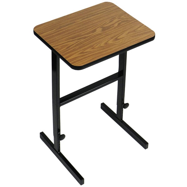 Correll 20″ x 24″ Medium Oak High Pressure Laminate Top Adjustable Standing Height Work Station