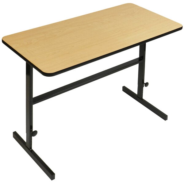 Correll 24″ x 48″ Fusion Maple High Pressure Laminate Top Adjustable Standing Height Work Station