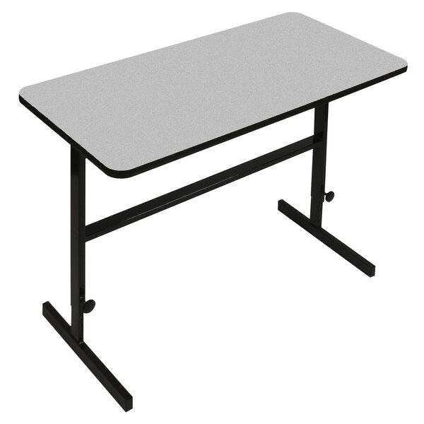 Correll 24″ x 36″ Gray Granite High Pressure Laminate Top Adjustable Standing Height Work Station