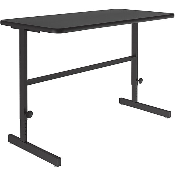 Correll 24″ x 48″ Black Granite High Pressure Laminate Top Adjustable Standing Height Work Station