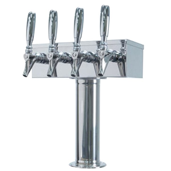 Micro Matic D7744PSSKR Stainless Steel Kool-Rite Glycol Cooled 4 Tap "T" Style Tower - 3" Column