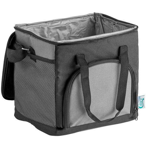 Choice Insulated Cooler Bag / Soft Cooler, Black 12" x 9" x 11 1/2" 24 Can, with Microcore