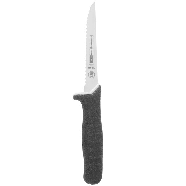 ARY VacMaster 35755S 5" Serrated Edge Utility Knife with Soft Black Handle
