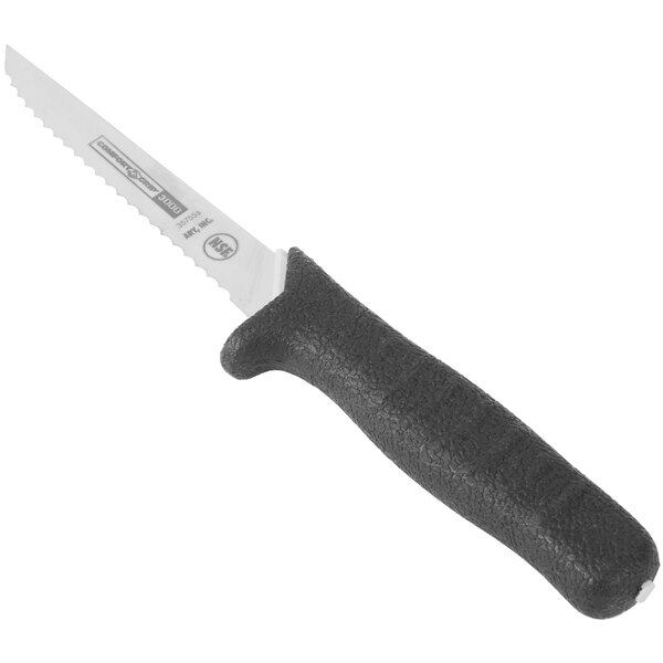 ARY VacMaster 35755S 5" Serrated Edge Utility Knife with Soft Black Handle