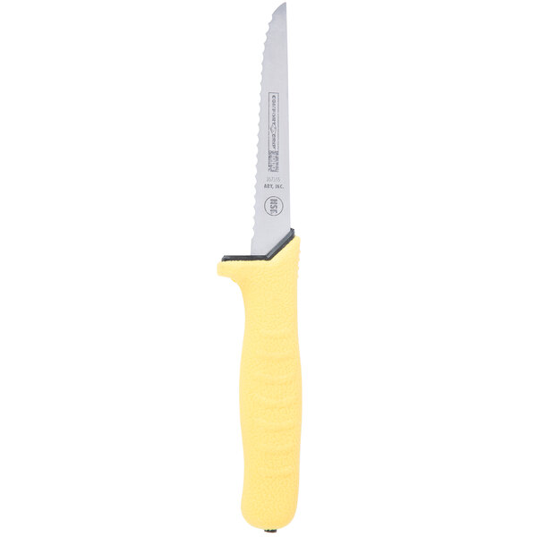 ARY VacMaster 35755SY 5" Serrated Edge Utility Knife with Soft Yellow