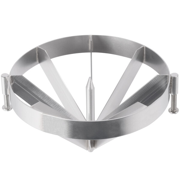 A stainless steel circular blade assembly with 8 sections.