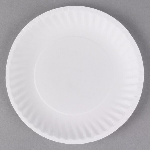 300 Count] 6 Inch Disposable White Uncoated Plates, Decorative