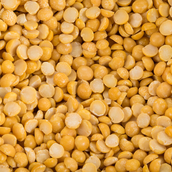 A pile of dried yellow split peas.