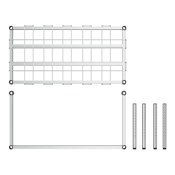 A white metal Regency dunnage rack with a black mat on top.