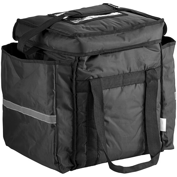 ServIt Black Nylon HeavyDuty Insulated SoftSided Food Delivery Bag