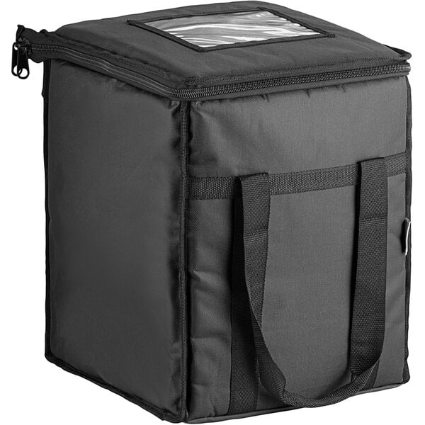 Insulated Shopping Bag  Water Resistant Backpack For Grocery Food Delivery Black 