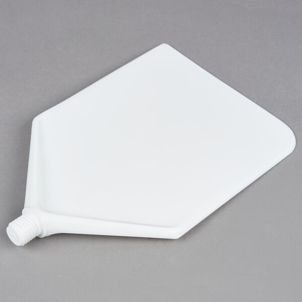 A white plastic paddle blade.