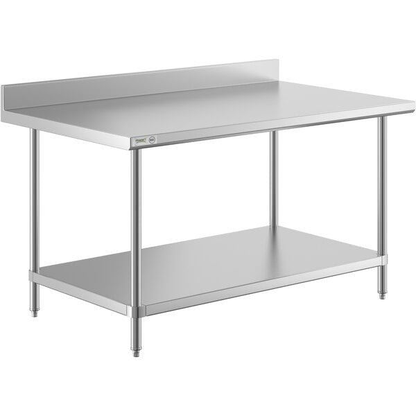 Regency 36" x 60" 16 Gauge Stainless Steel Commercial Work Table with 4" Backsplash and Undershelf