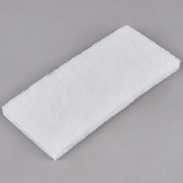 3M 8440 Doodlebug 10" x 4 5/8" White Cleaning Pad - 5/Pack