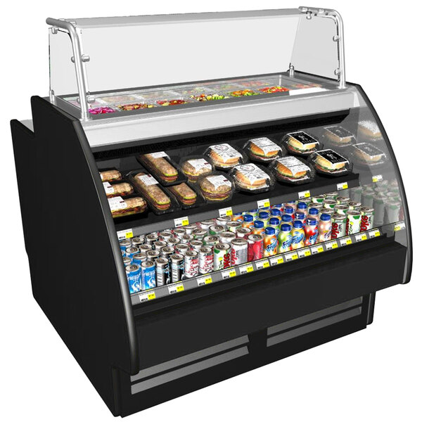 Structural Concepts GP641RR Fusion 75 3/8" Combination Salad Prep / Refrigerated Air Curtain Dual Service Merchandiser