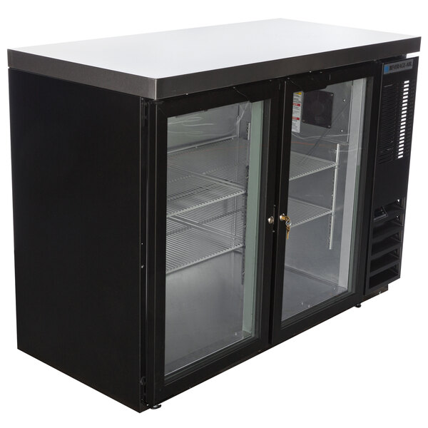 BeverageAir BB48HC1GB27 48" Black Counter Height Glass Door Back