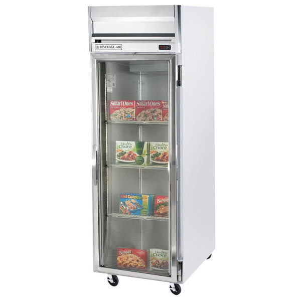 Beverage-Air HF1-1G-LED Horizon Series 26" Glass Door Reach-In Freezer with LED Lighting