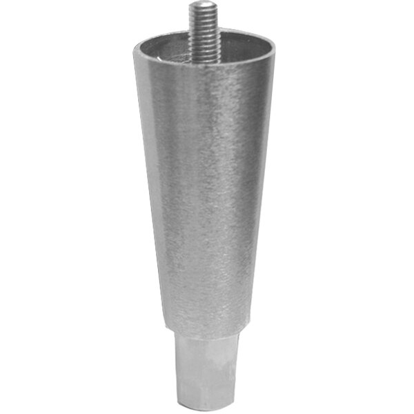 A stainless steel Continental Refrigerator leg with a screw on the end.