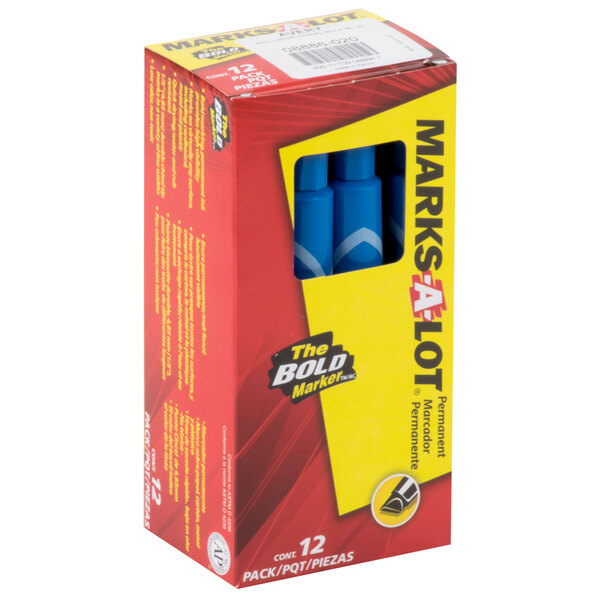 Avery® 8886 MarksALot Large Blue Chisel Tip Desk Style Permanent