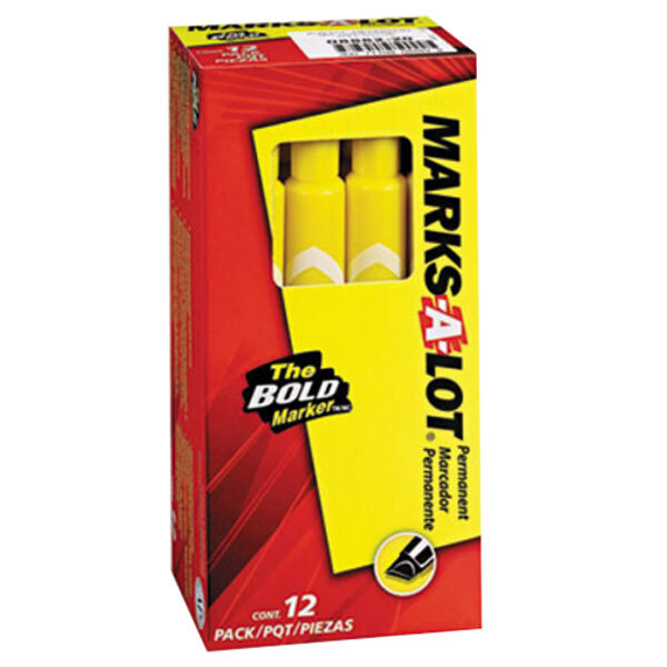 Avery® 24800 Marks-A-Lot Large Chisel Tip Desk Style Permanent Marker,  Color Assortment - 12/Box