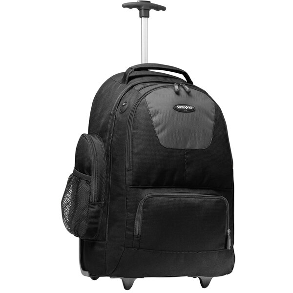 Samsonite 178961053 21 1/2" x 15 1/2" x 9" Black Top Loader Rolling Laptop Case / Backpack
