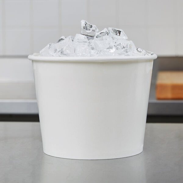 Lavex 5 lb. White Disposable Paper Ice Bucket - 25/Pack