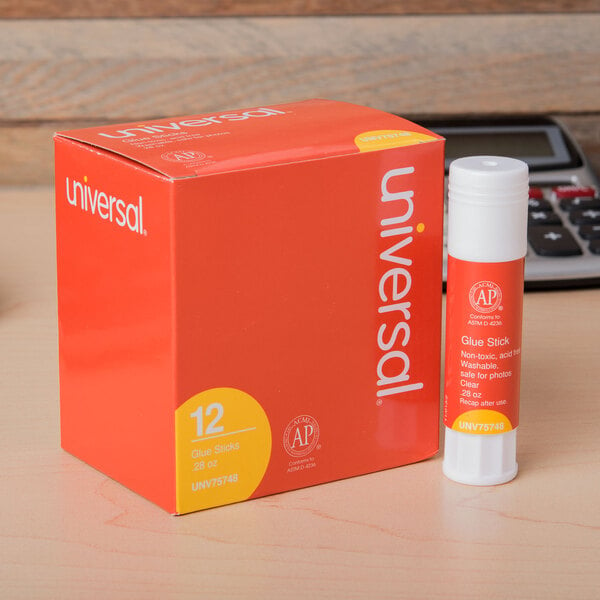 Universal UNV75748 0.28 oz. Clear Glue Stick   - 12/Pack