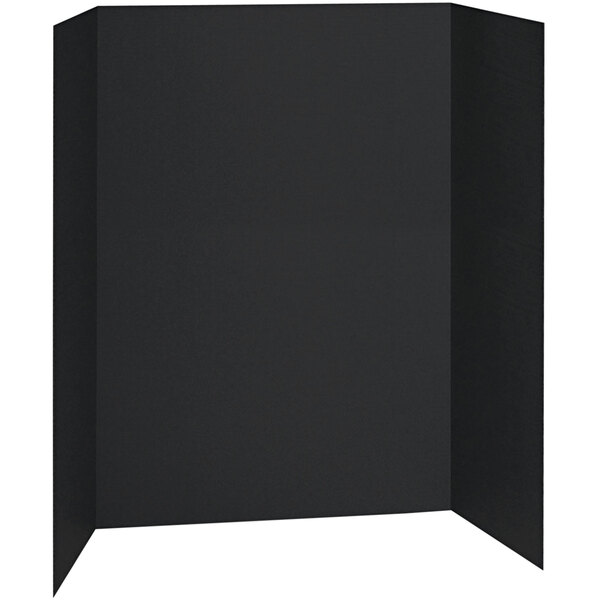 Pacon 3766 Spotlight 24" x 36" Black Tri-Fold Corrugated Presentation Display Board - 24/Case