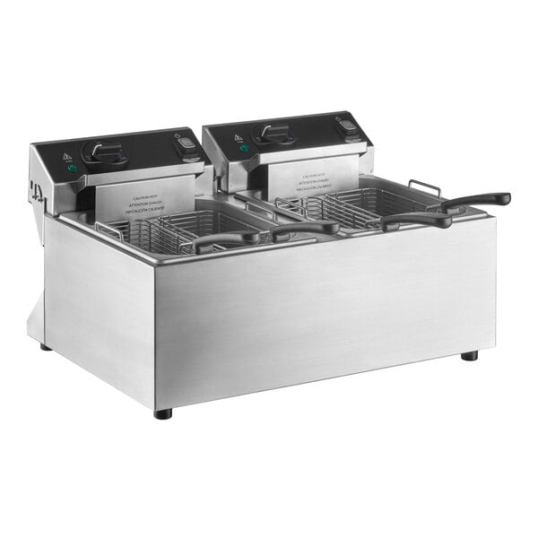 Vollrath CF2-3600DUAL 20 lb. Commercial Countertop Deep Fryer 208/240V