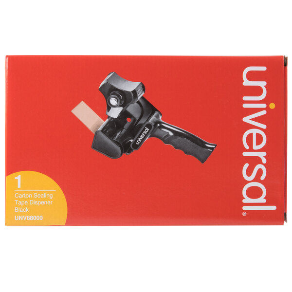 Universal UNV88000 2" Black Handheld Box Sealing Tape Gun Dispenser