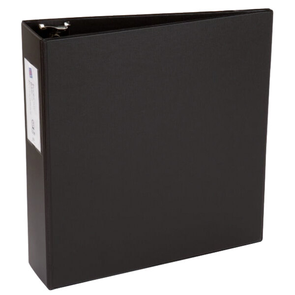 Avery® 4601 Black Economy Non-View Binder with 3" Round Rings and Spine Label Holder