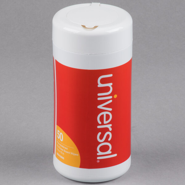 Universal UNV43660 5" x 10" PopUp Dry Erase Cleaning Wet Wipe 50/Pack