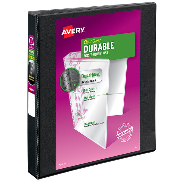 Avery® 9300 Black Durable View Binder with 1" Non-Locking One Touch EZD Rings