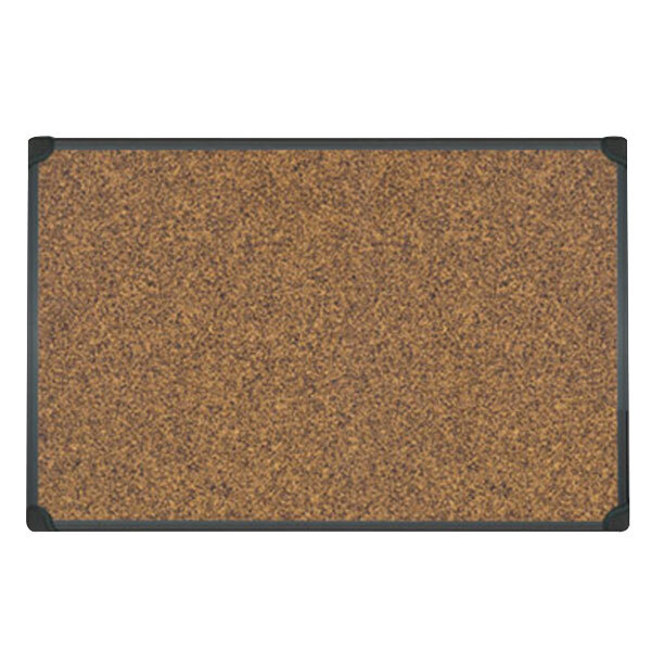 Universal UNV43023 36" x 48" Cork Board with Black Frame