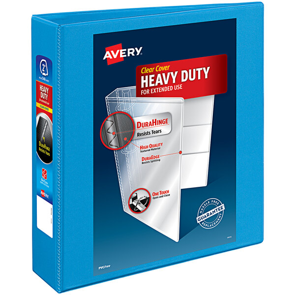 Avery® 5501 Light Blue Heavy-Duty Non-Stick View Binder with 2" Slant Rings