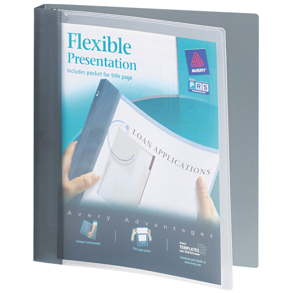 Avery® 17676 Gray Flexi-View Binder with 1" Round Rings