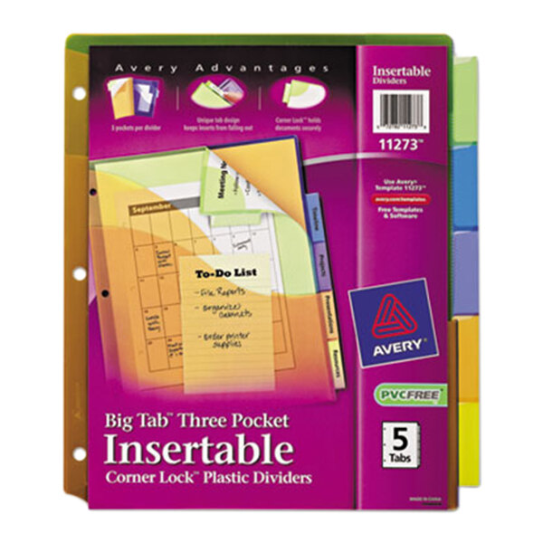 Avery divider crnrlck 3pkt 5-tab 11273 (072782112738)