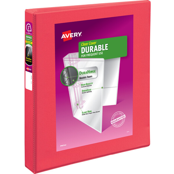 Avery® 17293 Coral Durable View Binder with 1" Slant Rings