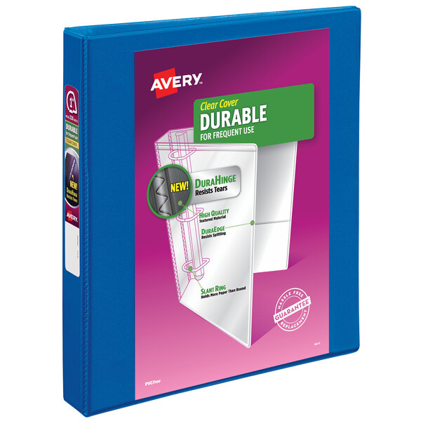 Avery® 17014 Blue Durable View Binder with 1" Slant Rings