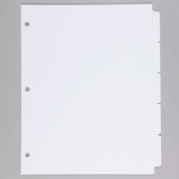 Avery® 20406 PrintOn 5Tab 3Hole Punched White Printable Tabs 150/Box
