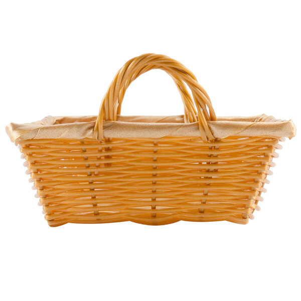 Thunder Group 12" x 8" x 3" Rectangular Woven Basket with Handles