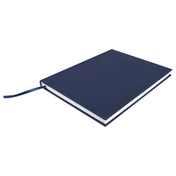 Universal UNV66352 10 1/4" x 7 5/8" Dark Blue Linen Casebound Hardcover Notebook 150 Sheets