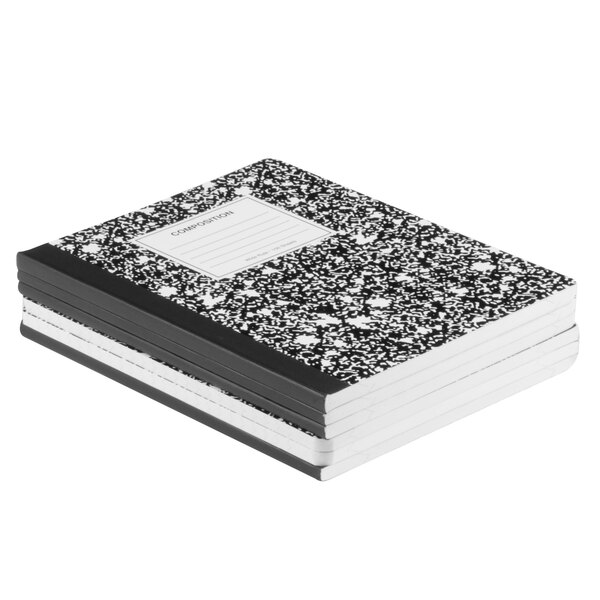 Universal UNV20936 9 3/4" x 7 1/2" Black Wide Ruled Composition