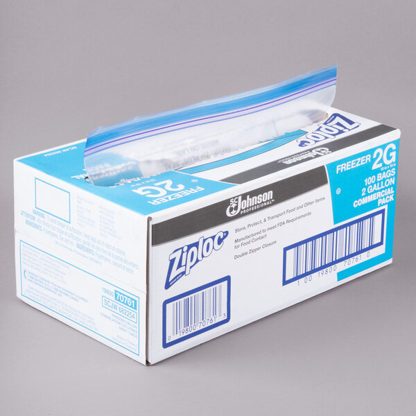 Ziploc® TwoGallon Freezer Bags w/ Double Zipper & WriteOn Label 100