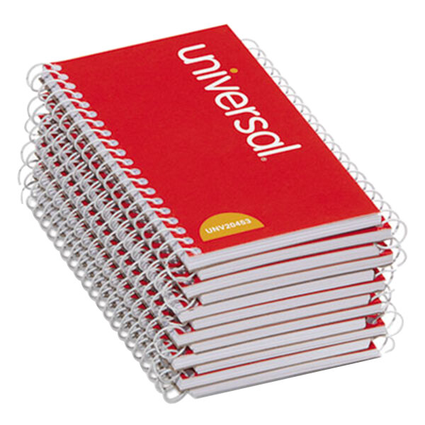 Universal UNV20453 5" x 3" Orange Side Wirebound Narrow Ruled Memo Book   - 12/Pack