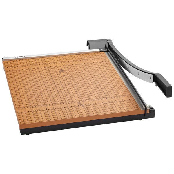 An X-Acto paper cutter with a wooden handle.