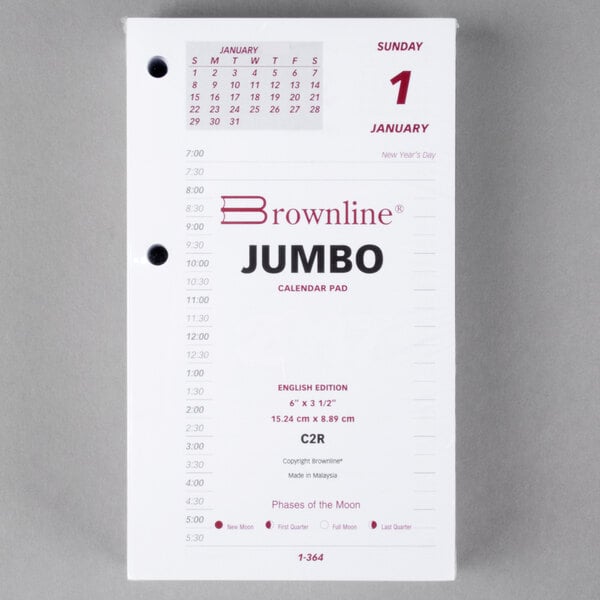 Brownline C2R 6" x 3 1/2" Daily January 2023 - December 2023 Calendar Pad Refill